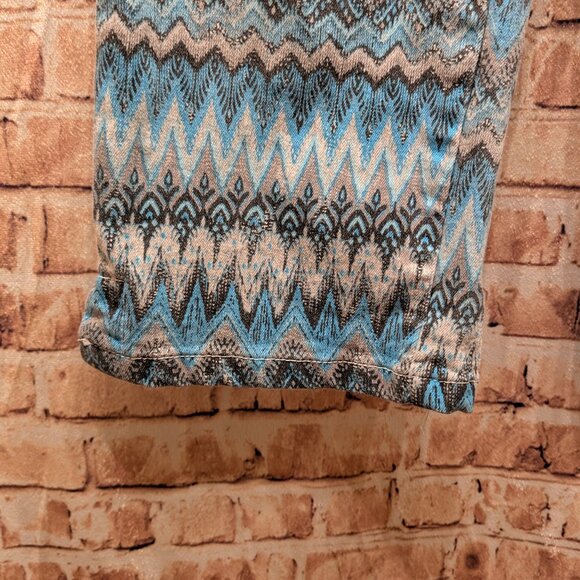 Masseys Blue/Black/White Patterned Pants Size 14 - Picture 2 of 13